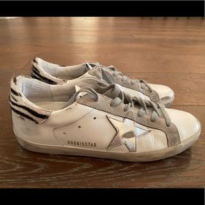 Golden Goose silver zebra superstar.